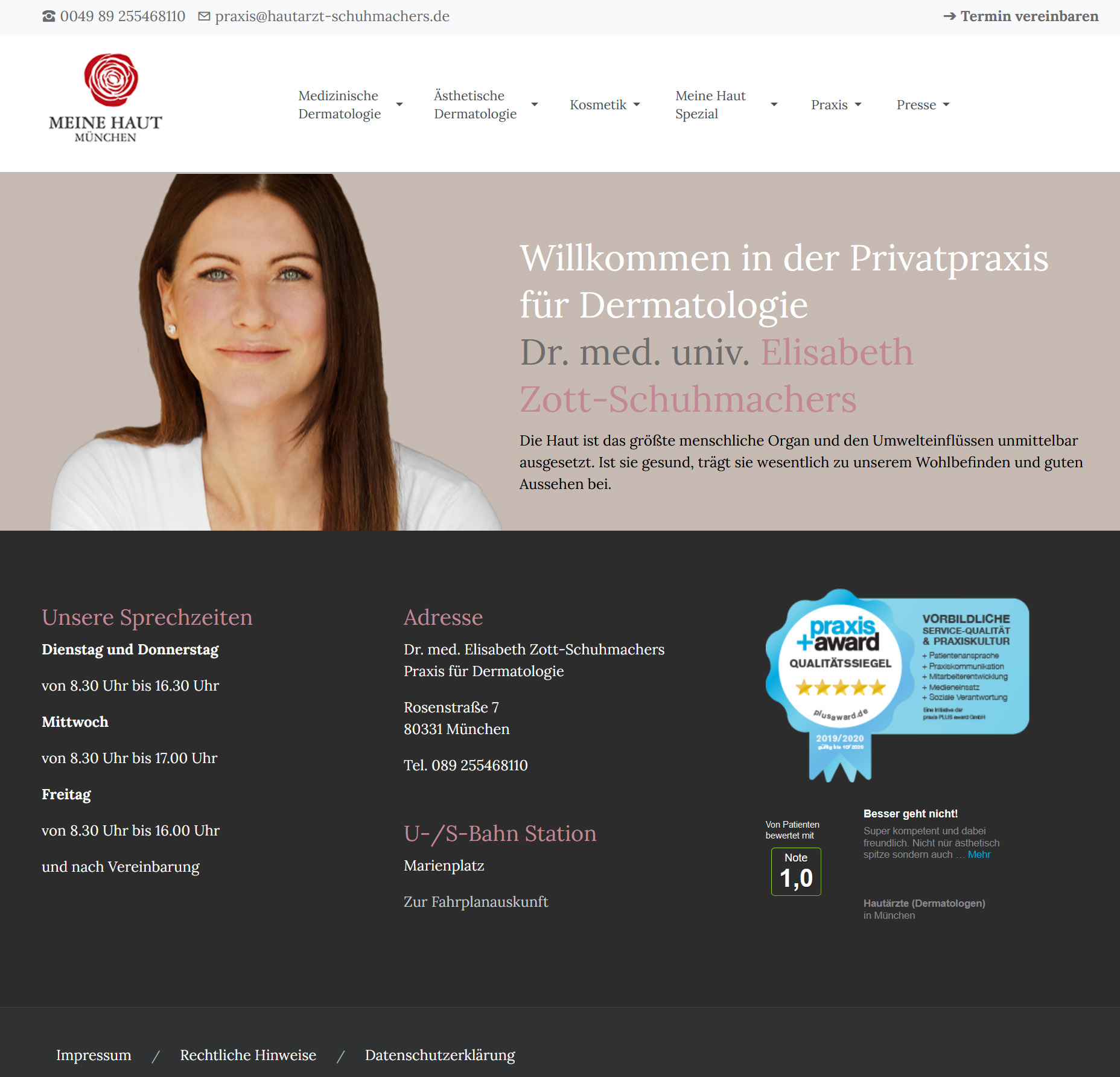 Startseite von www.hautarzt-schuhmachers.de